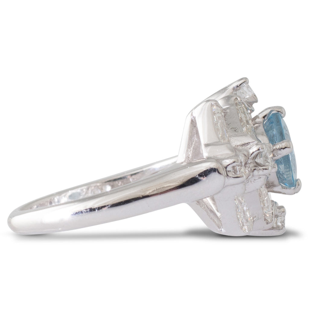 Aquamarine and Diamond Ring