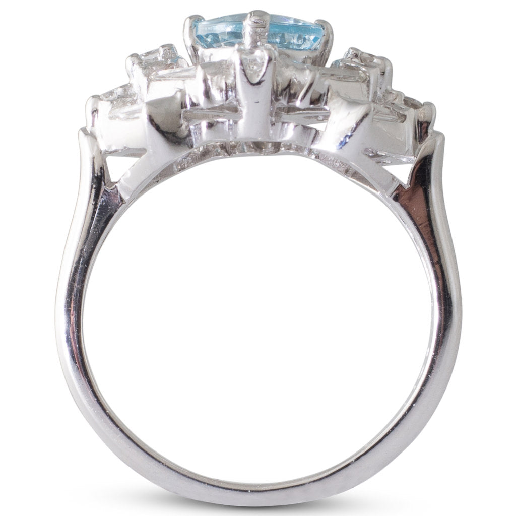 Aquamarine and Diamond Ring