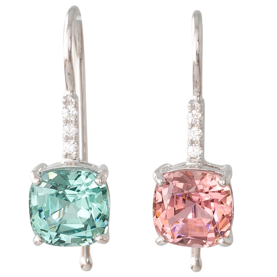 Pink & Green Tourmaline Earrings