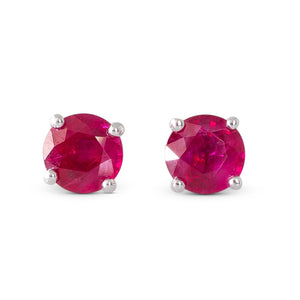 18ct White Gold Ruby Studs