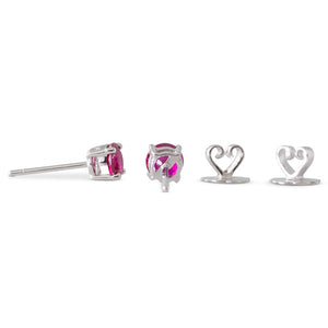18ct White Gold Ruby Studs