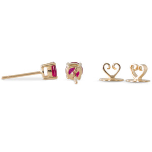 18ct Yellow Gold Ruby Studs