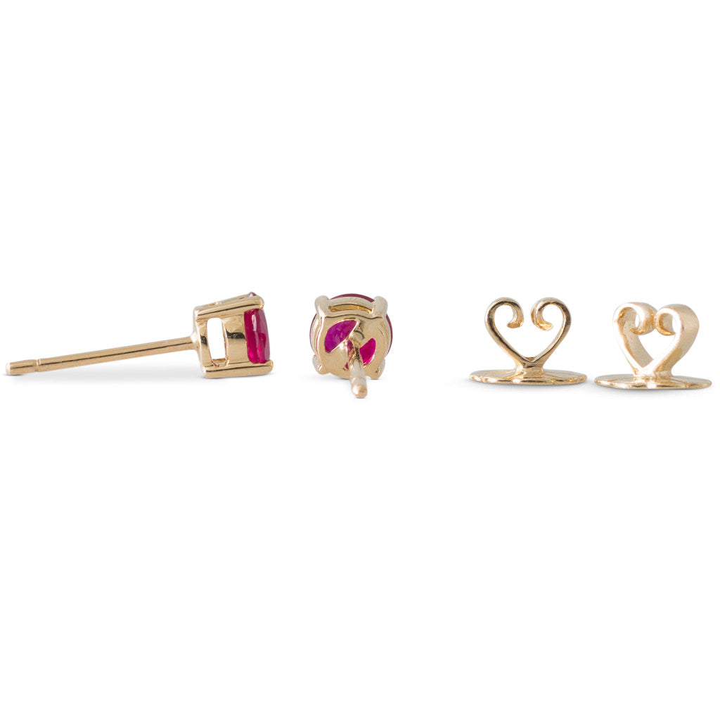 18ct Yellow Gold Ruby Studs