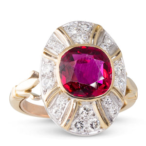 Unheated Ruby & Diamond Ring