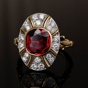 Unheated Ruby & Diamond Ring