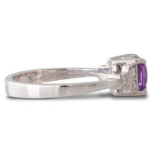 Pink-Purple Sapphire & Diamond Ring