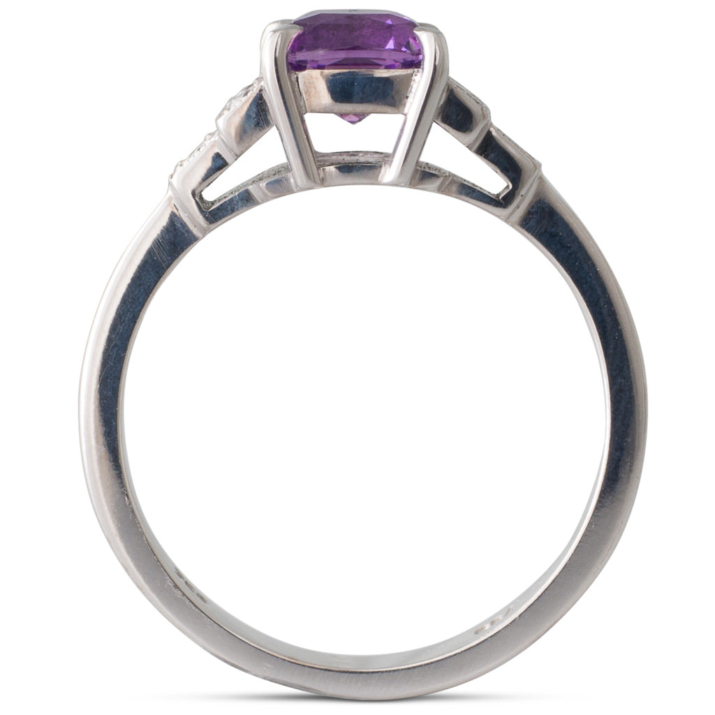 Pink-Purple Sapphire & Diamond Ring