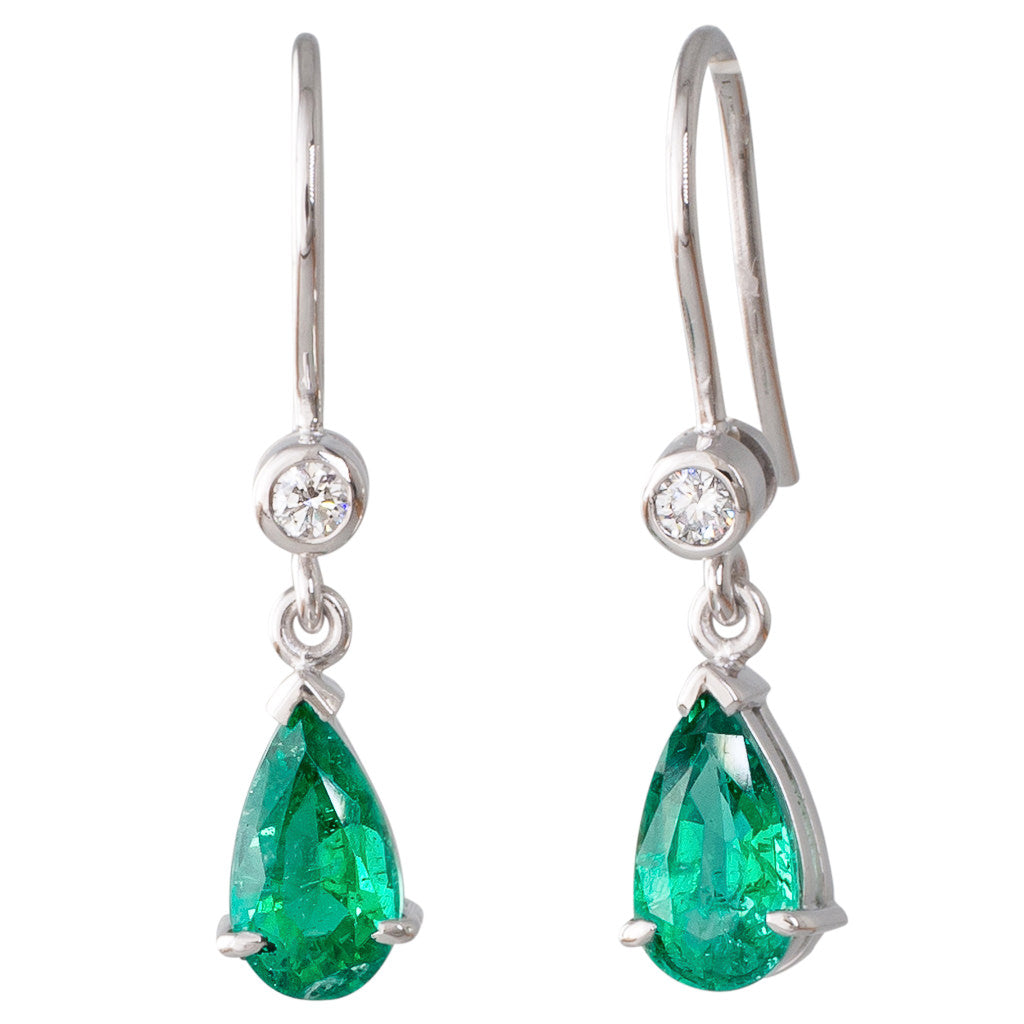 Emerald & Diamond Drop Earrings