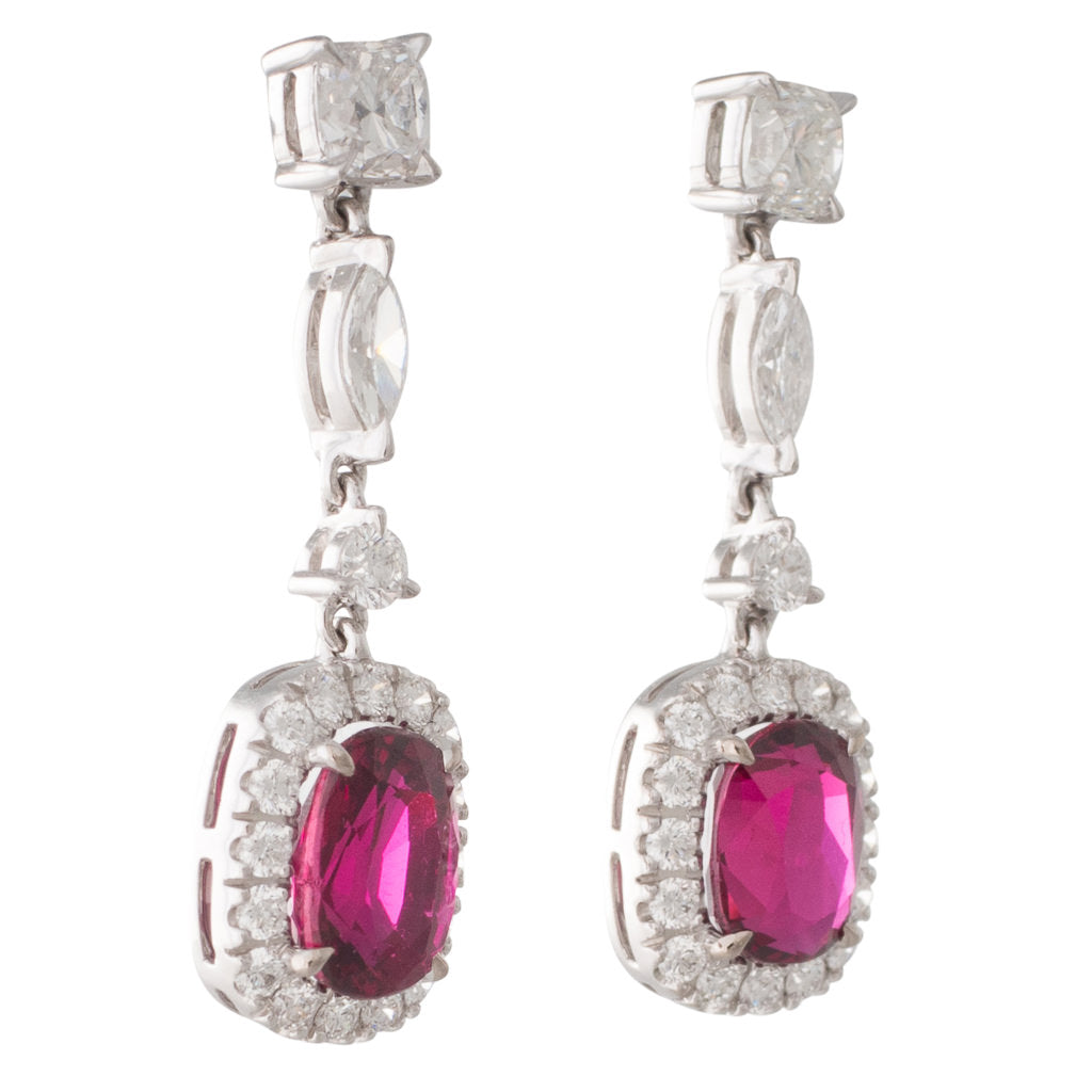 Unheated Ruby & Diamond Earrings