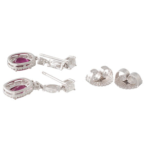 Unheated Ruby & Diamond Earrings