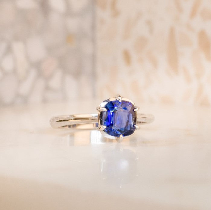 Cushion Cut Sapphire Ring