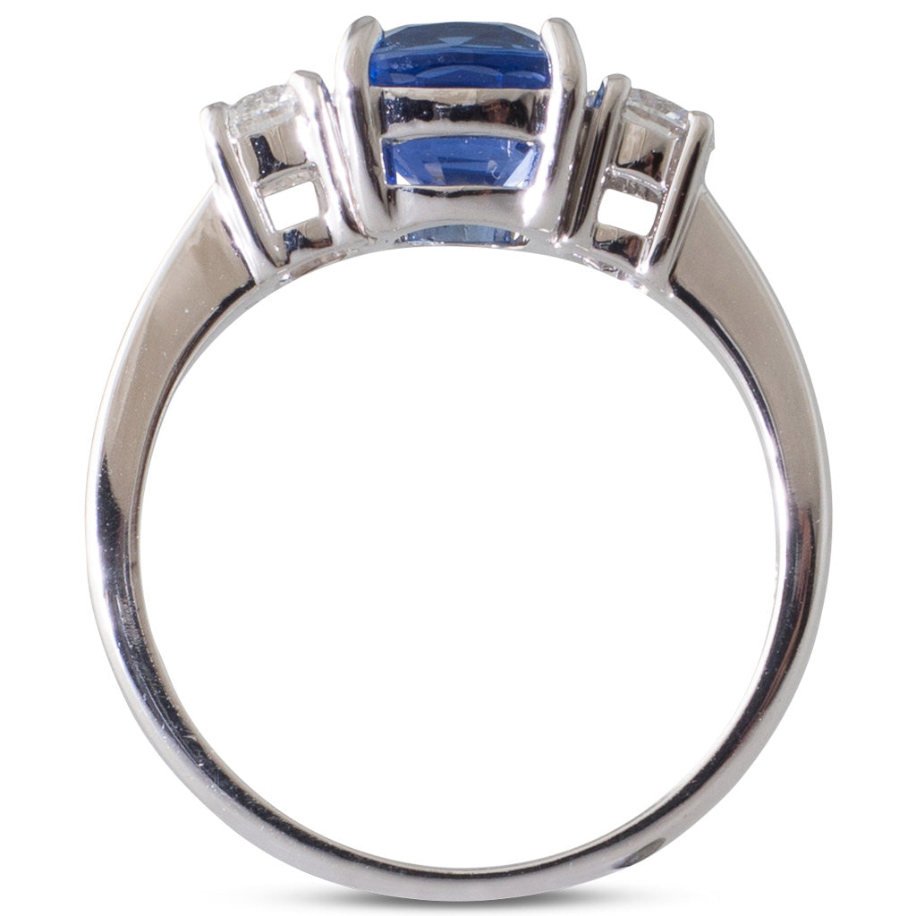 Sapphire & Diamond Three Stone Ring