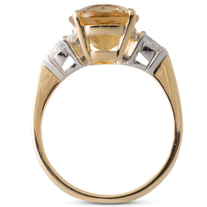 Golden Beryl & Diamond Ring