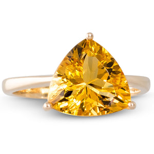 Trilliant Cut Golden Beryl Ring