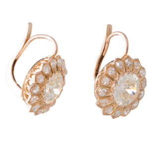 Antique Diamond Cluster Earrings