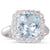 Cushion Cut Aquamarine Cluster Ring