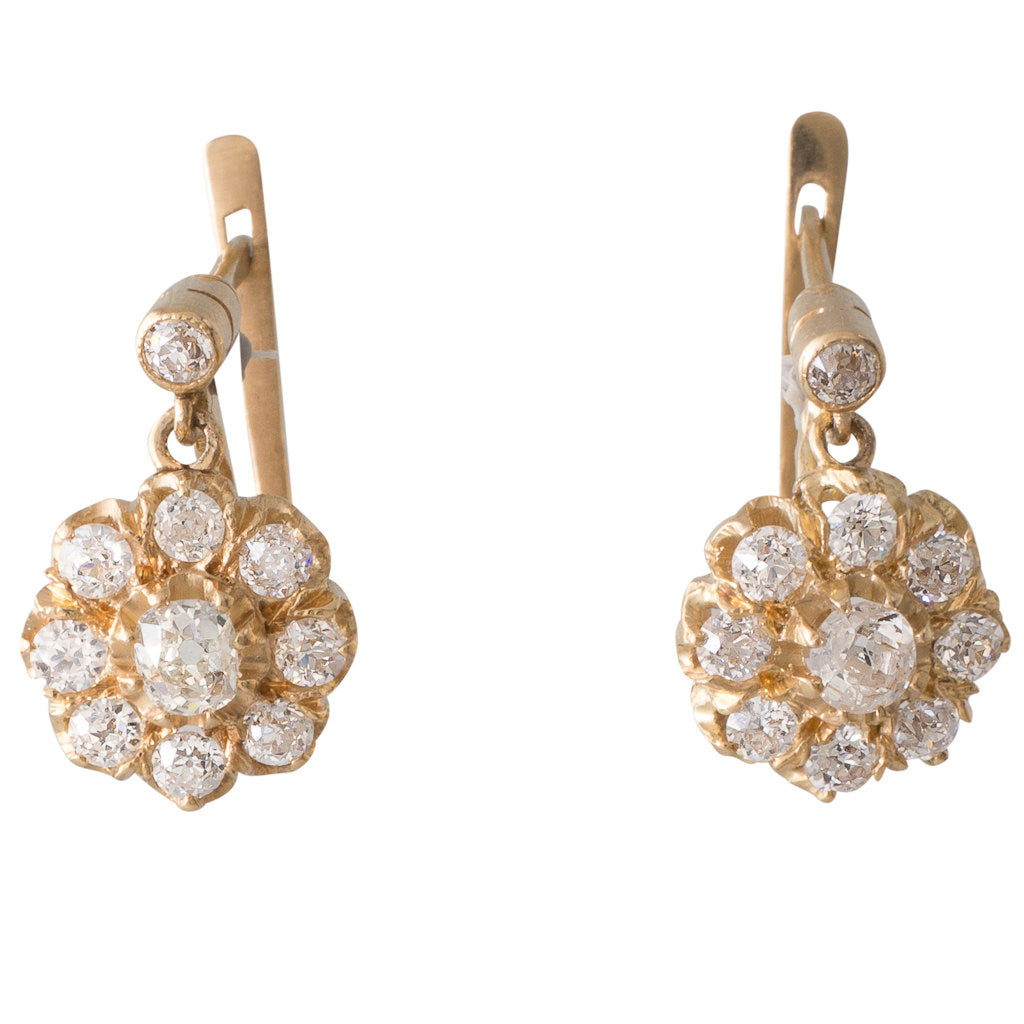 Diamond Daisy Cluster Earrings