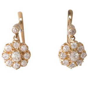 Diamond Daisy Cluster Earrings
