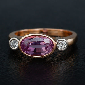 Unheated Pink Sapphire Ring