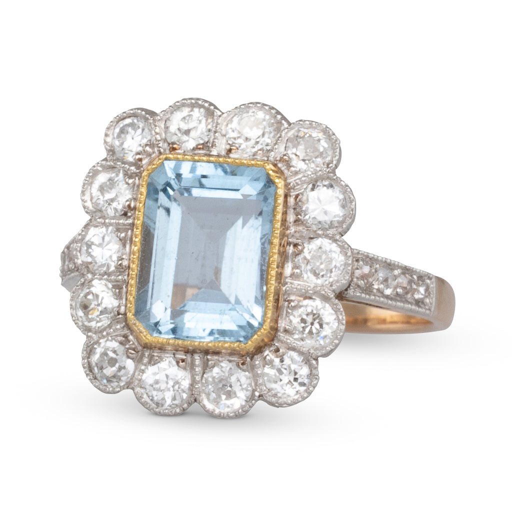 Aquamarine Cluster Ring