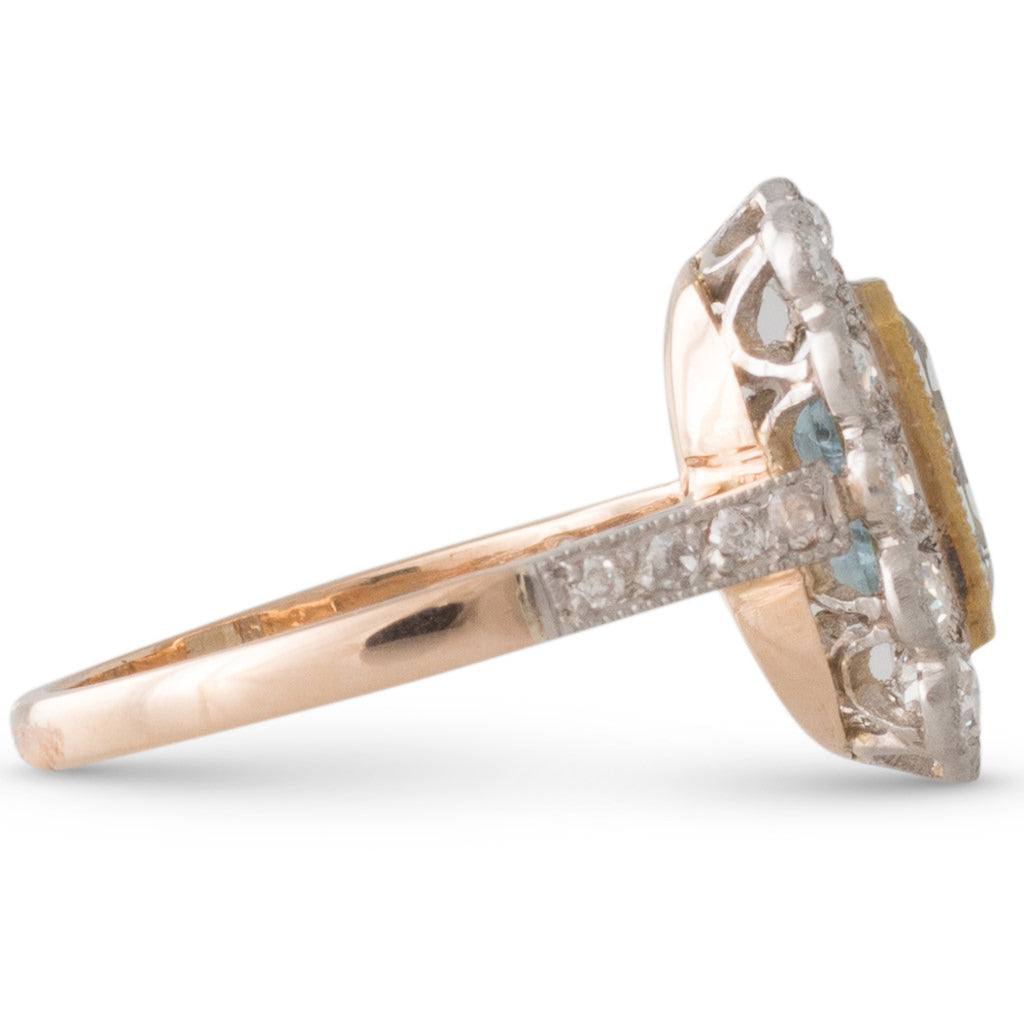 Aquamarine Cluster Ring