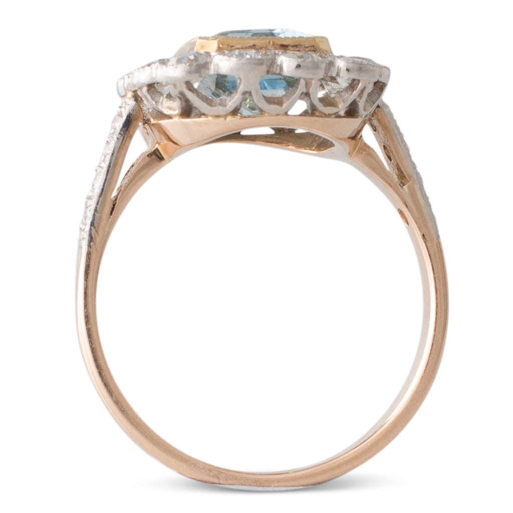 Aquamarine Cluster Ring