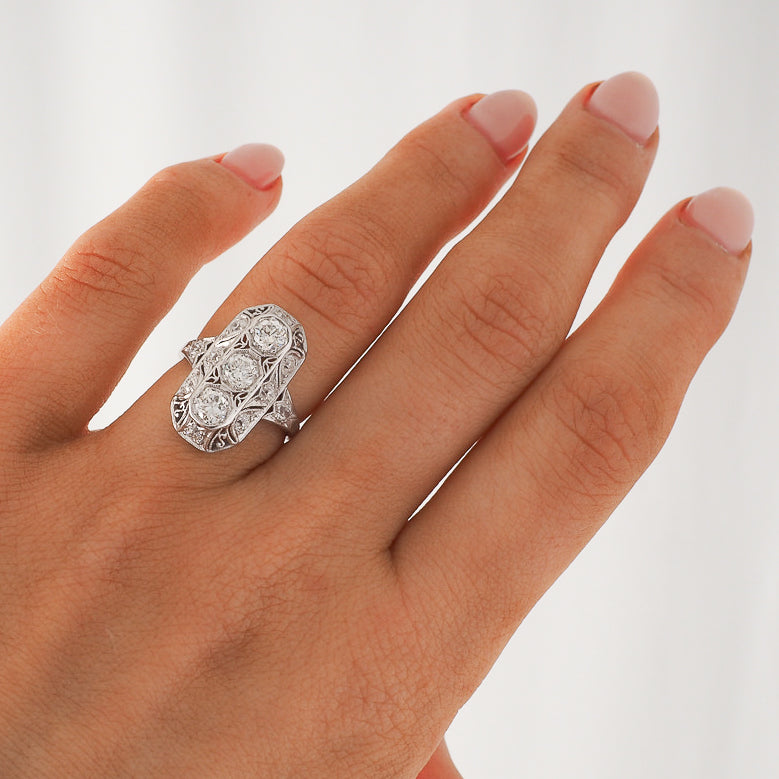 Antique Diamond Plaque Ring