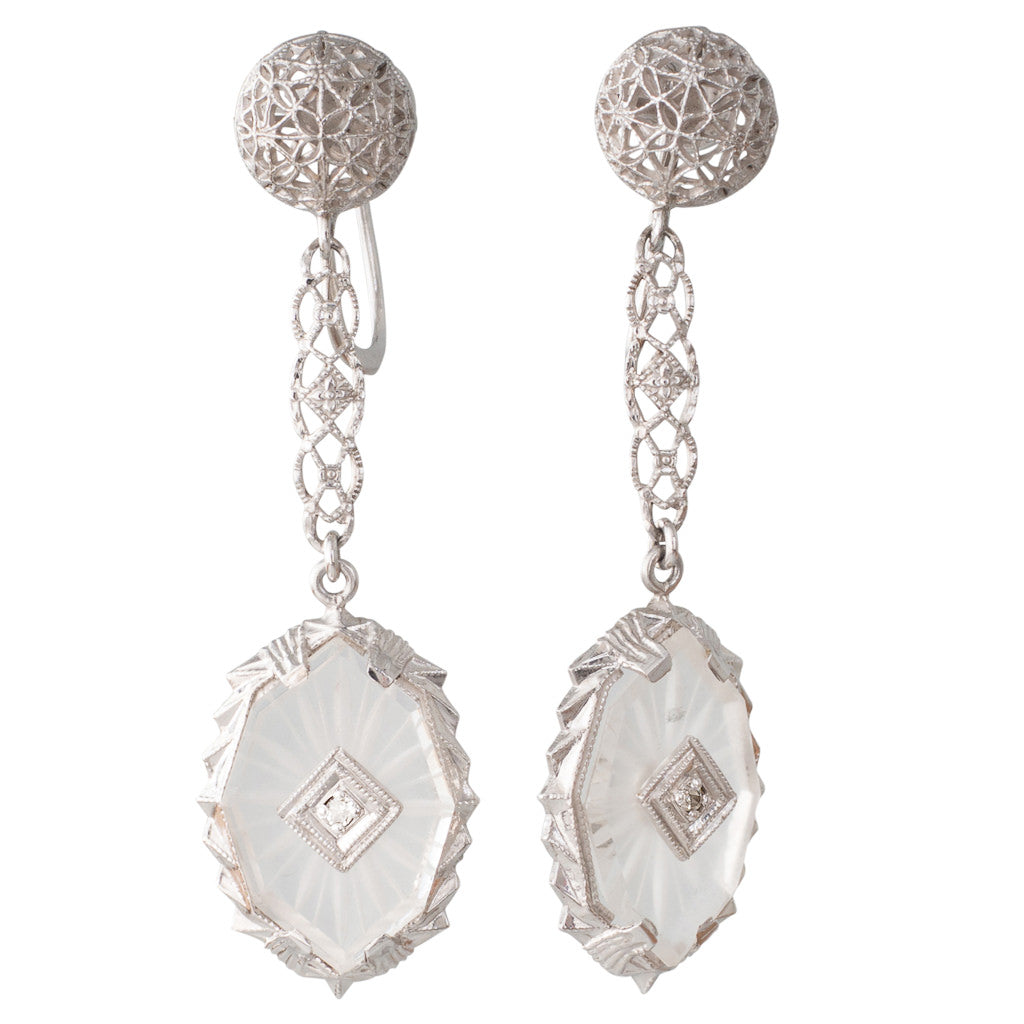 Rock Crystal & Diamond Drops