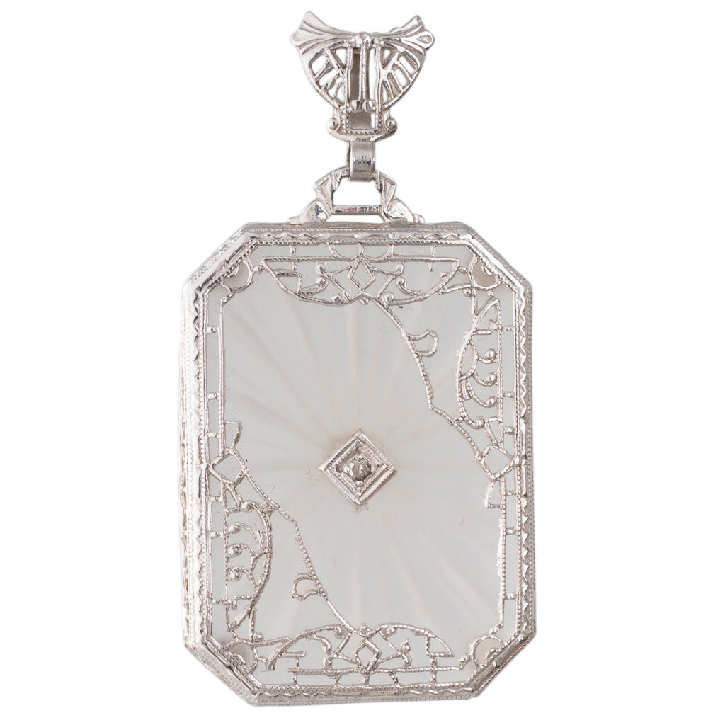 Rock Crystal & Diamond Pendant