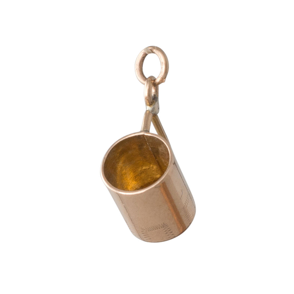 Antique Gold Mug Charm
