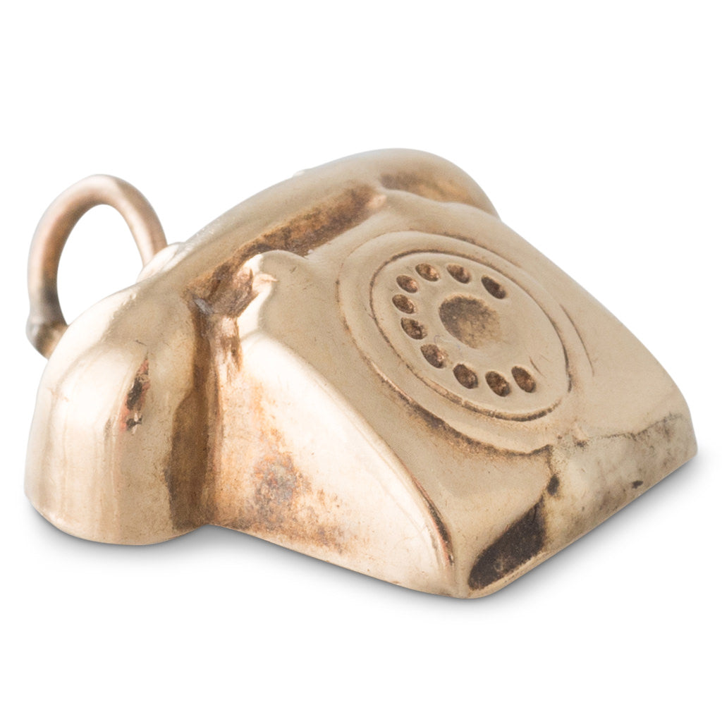 Vintage Gold Telephone Charm