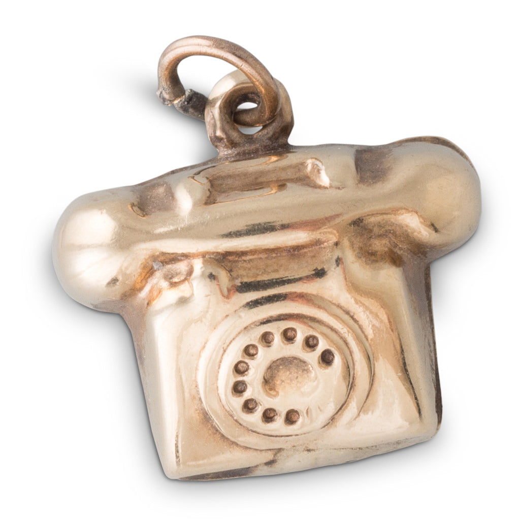 Vintage Gold Telephone Charm