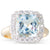 Cushion Cut Aquamarine Cluster Ring