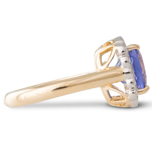 Cushion Cut Tanzanite Cluster Ring