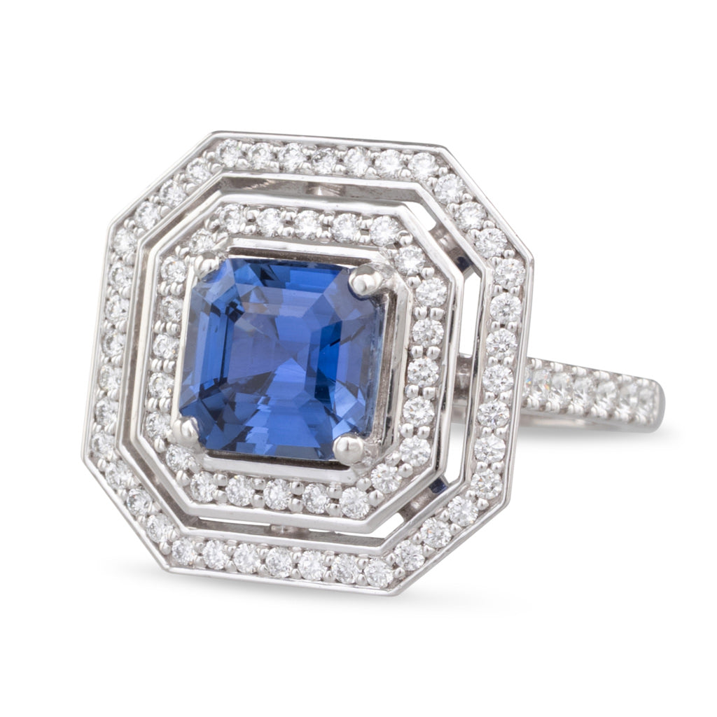 Sri Lankan Sapphire Octagonal Ring