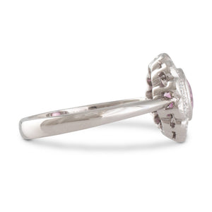 Pink Sapphire Cluster Ring