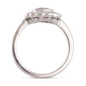 Pink Sapphire Cluster Ring