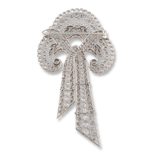 Elaborate Antique Diamond Brooch