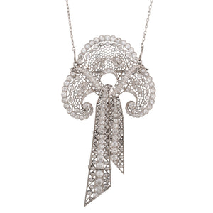 Elaborate Antique Diamond Brooch