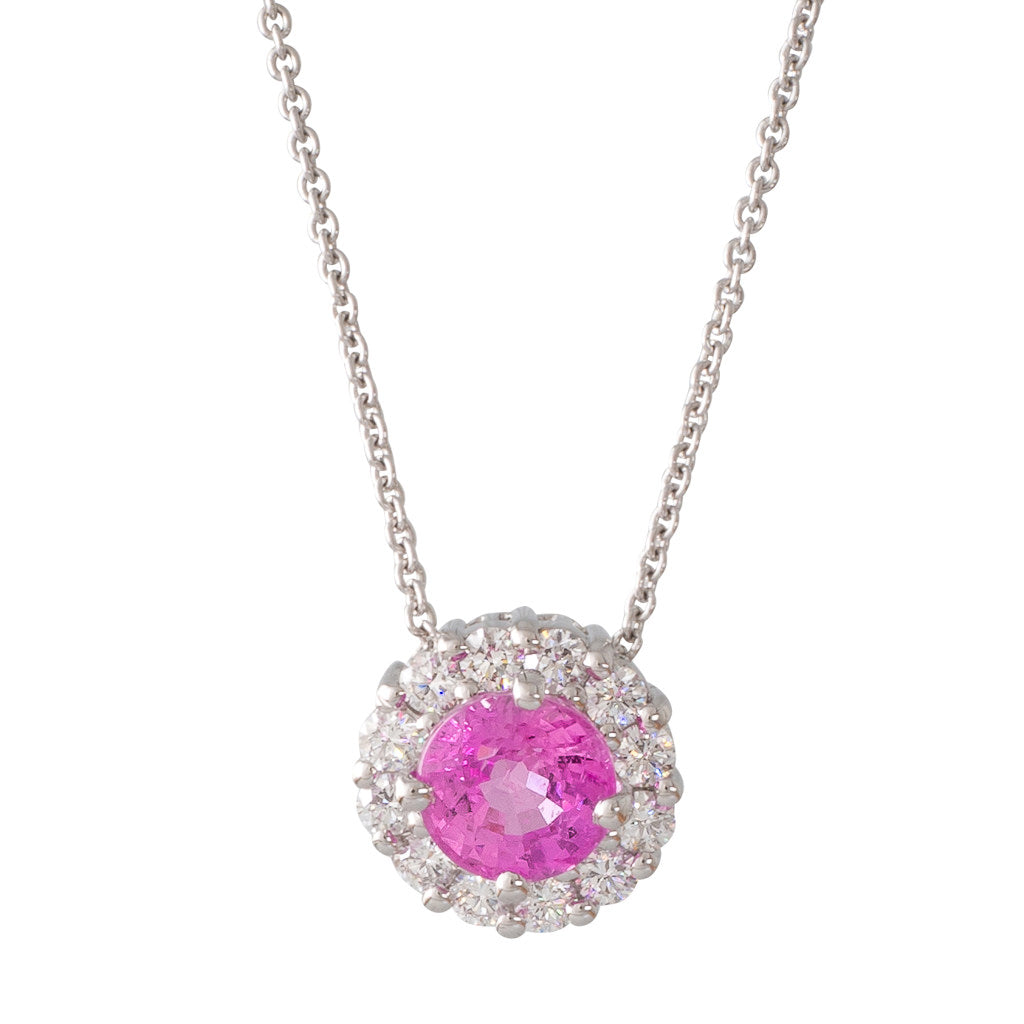 Pink Sapphire Cluster Pendant