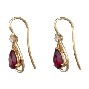 Unheated Ruby & Diamond Earrings