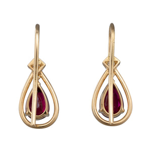 Unheated Ruby & Diamond Earrings