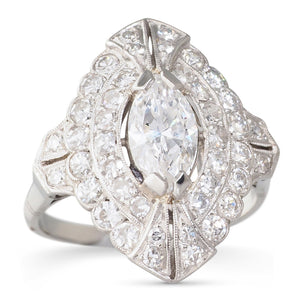 A Marquise Diamond Ring