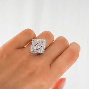 A Marquise Diamond Ring