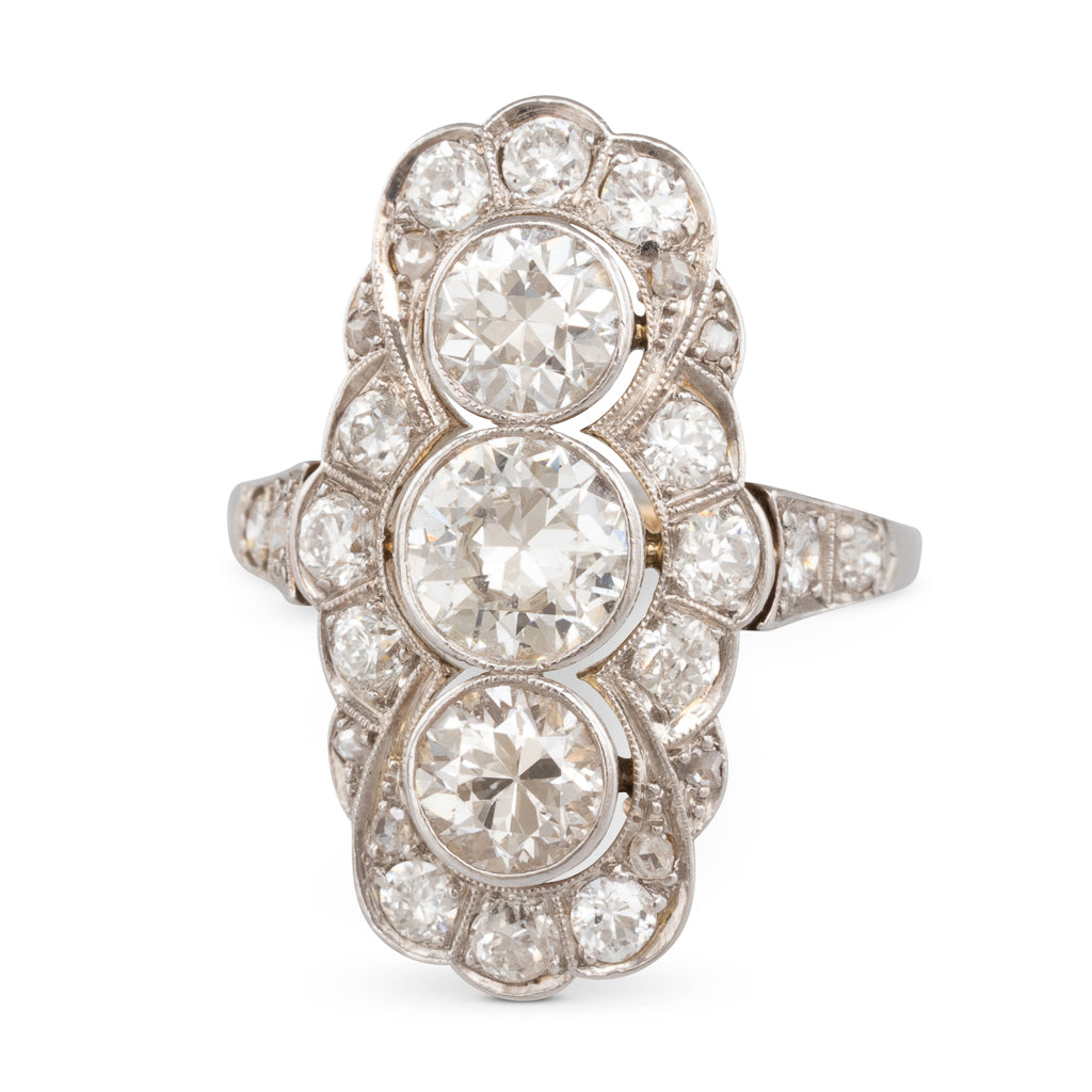 Art Deco Three Stone Diamond Ring