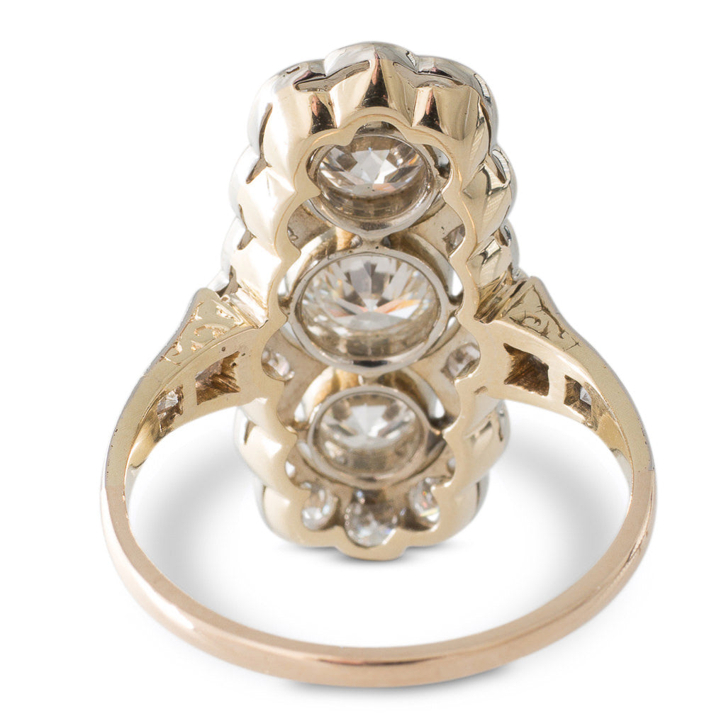 Art Deco Three Stone Diamond Ring