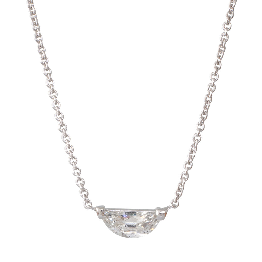 Half Moon Floating Diamond Pendant
