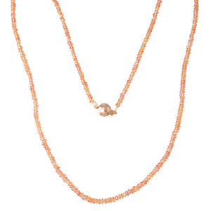 Orange Sapphire Bead Necklace