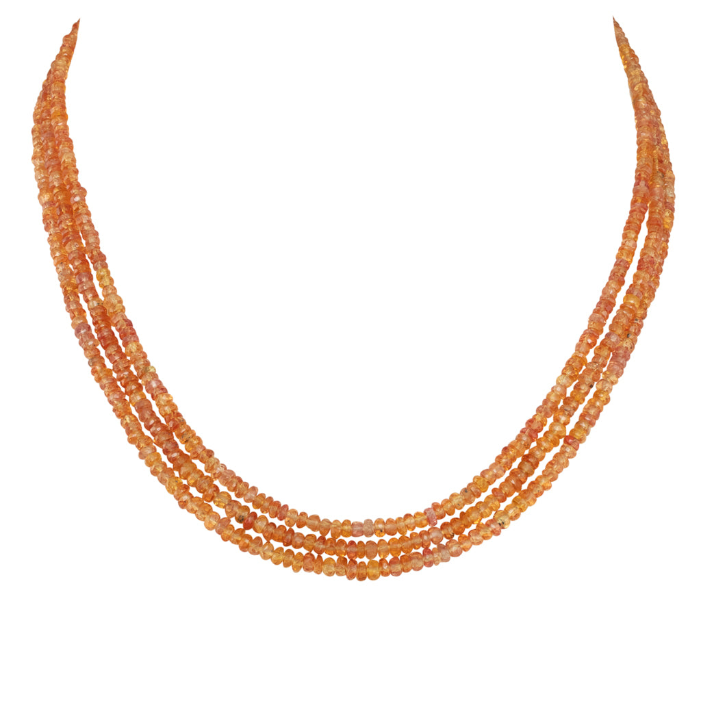 Triple Orange Sapphire Strand
