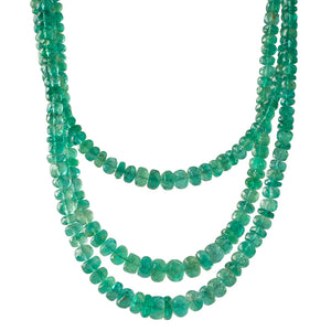 Triple Strand Faceted Emeralds